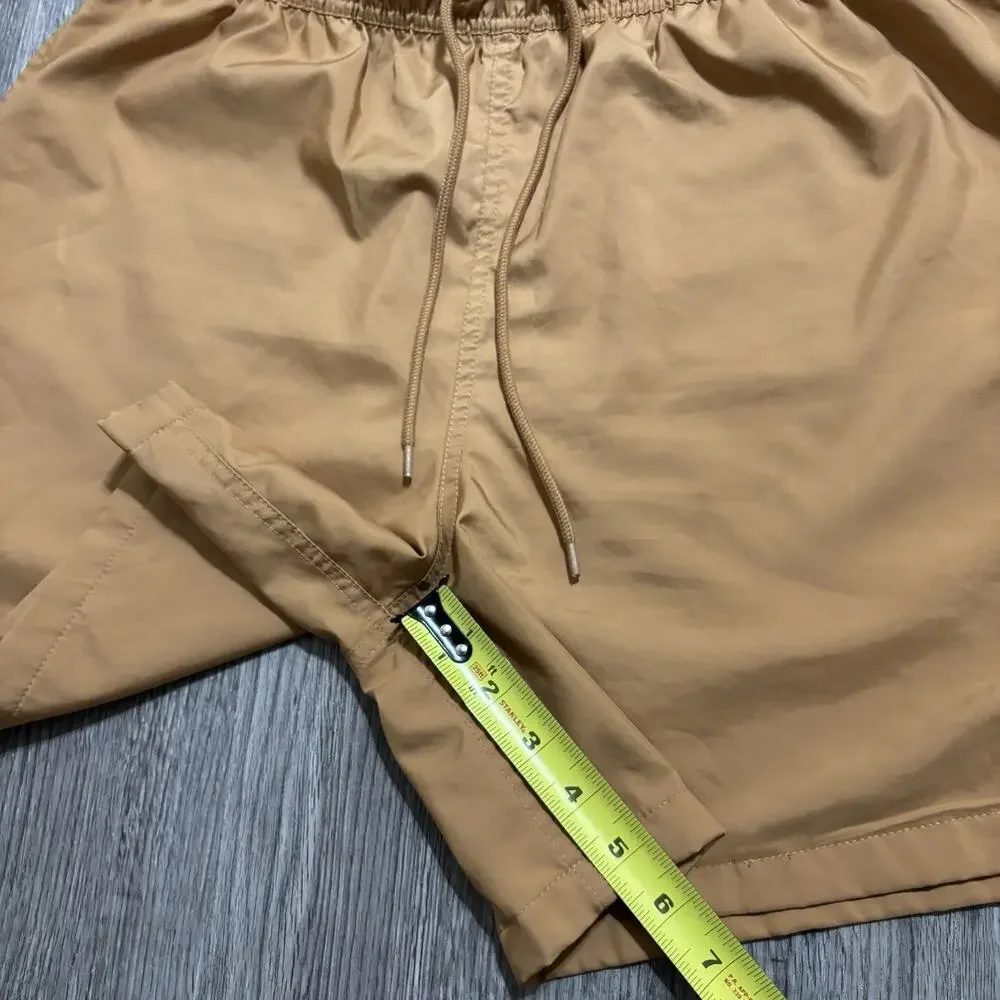 Nike Woven Shorts Men’s Size M Brown Solid Lined Drawstring Elastic Back Pocket